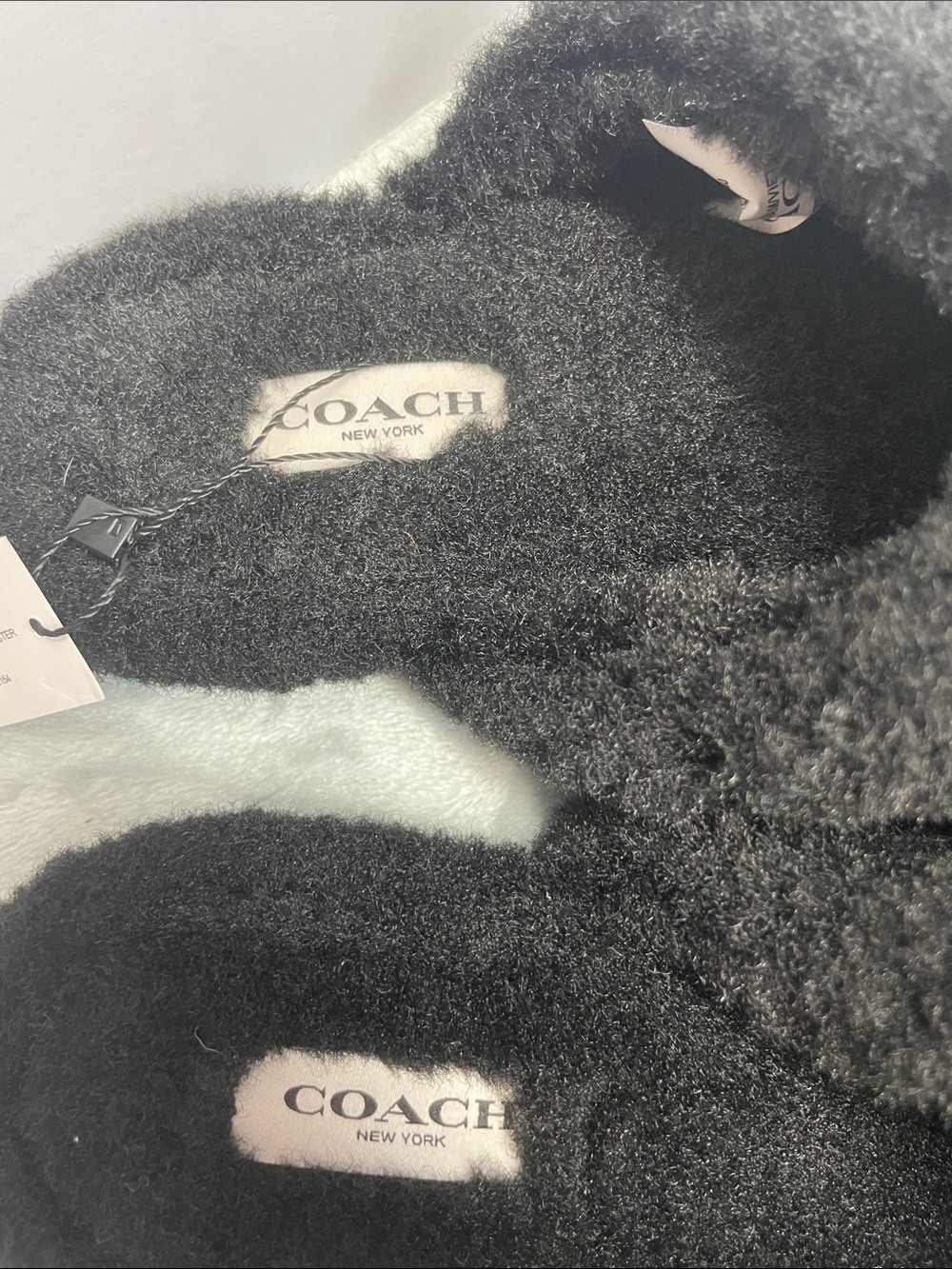 NWOT Coach Sherpa & Suede Signature Flat Mule - Picture 4 of 12